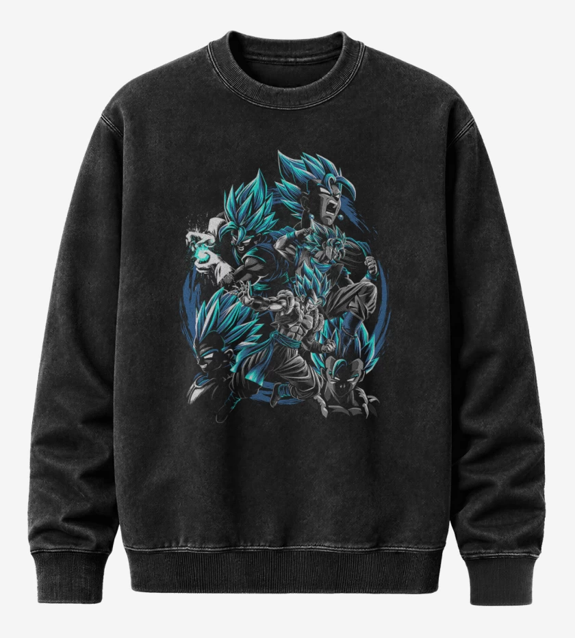 Poleron Polo Acid Wash Negro de Vegitos