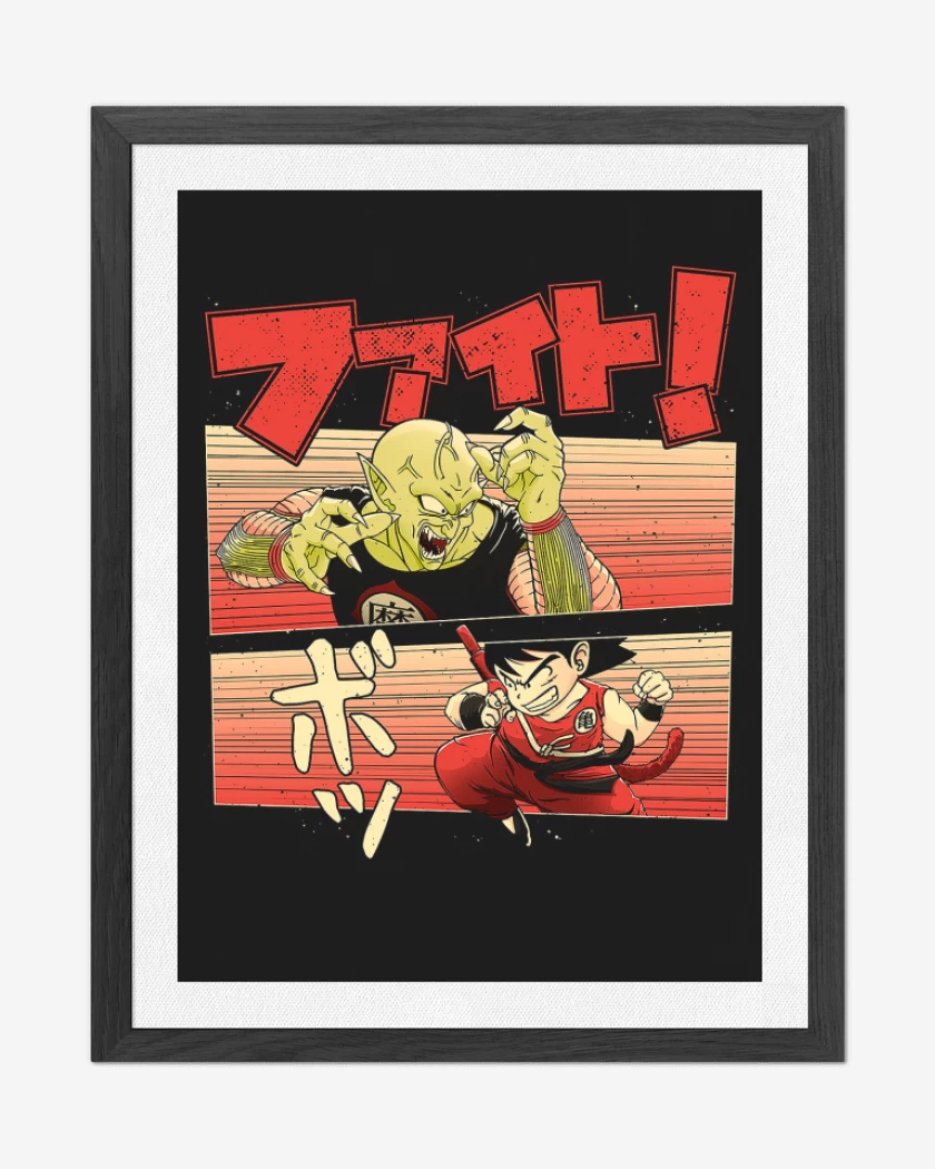 Cuadro decorativo Negro de Goku vs Piccolo