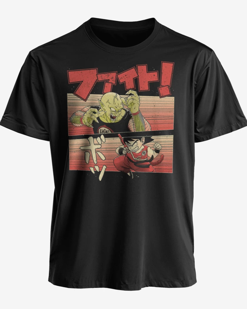 Polera premium Negro de Goku vs Piccolo