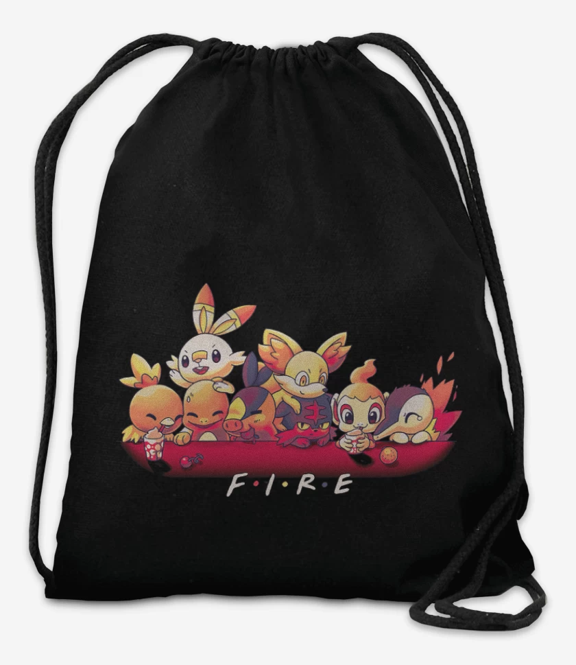 Mochila Negro de Tipos Fuego