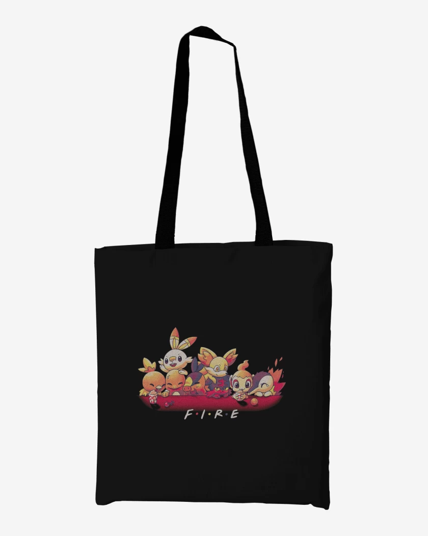 Totebag Negro de Tipos Fuego