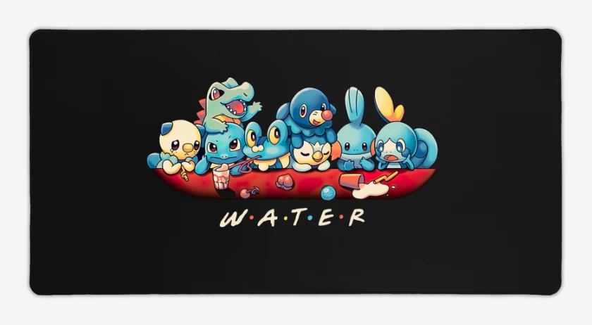 Mouse pad Gamer Negro de Tipos Agua