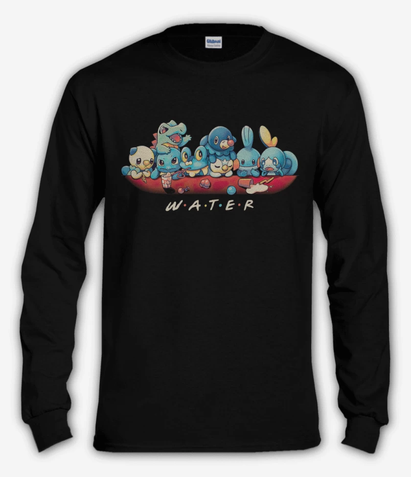 Polera manga larga Negro de Tipos Agua