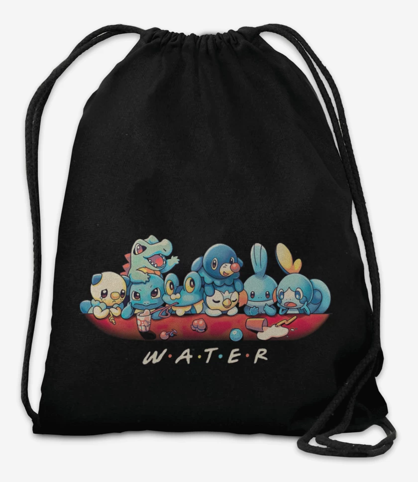 Mochila Negro de Tipos Agua