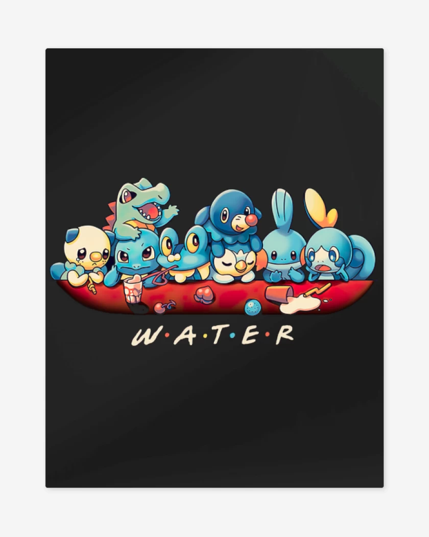 Print metalico Negro de Tipos Agua