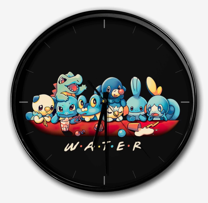 Reloj Negro de Tipos Agua