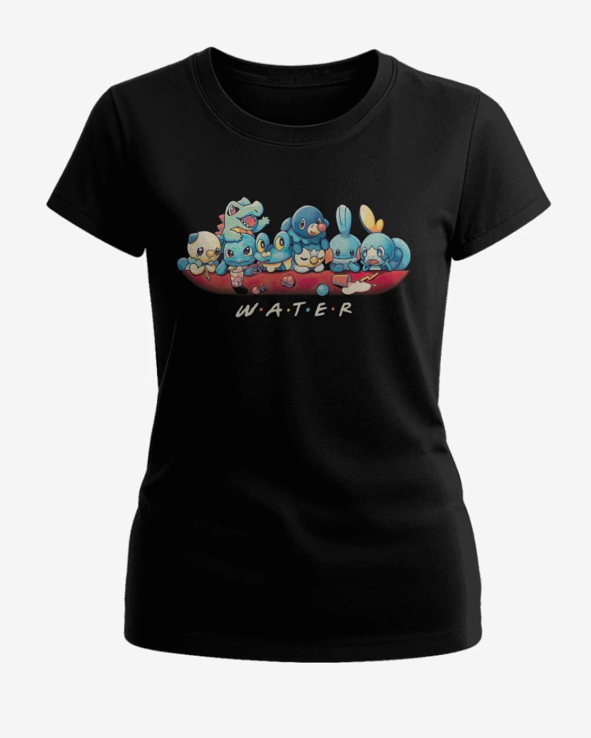 Polera de Mujer Negro de Tipos Agua