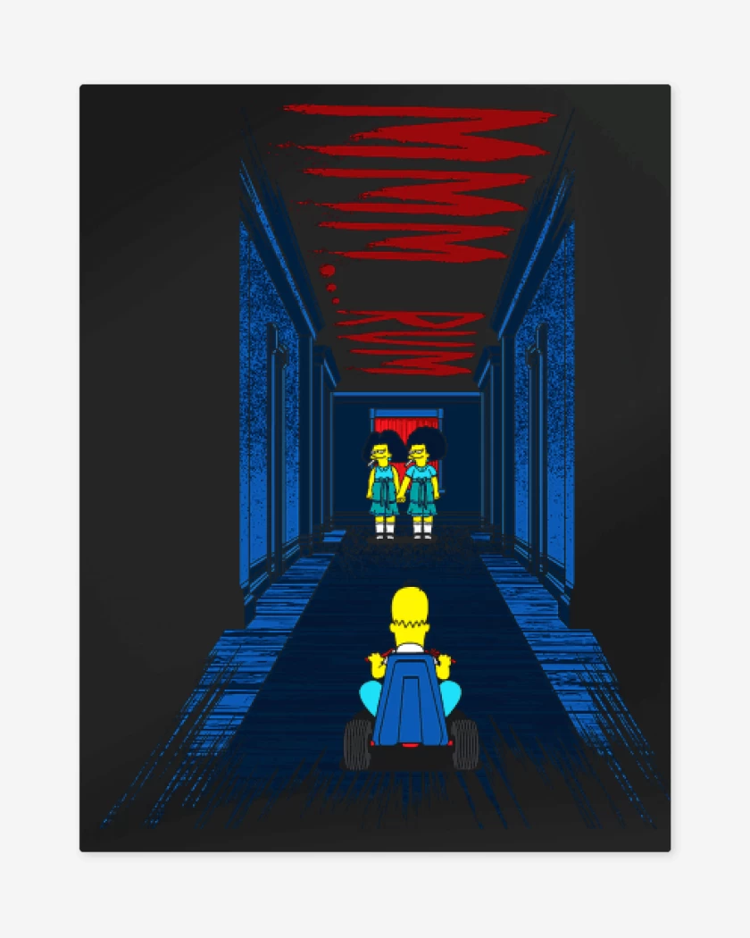 Print metalico Negro de El resplandor de homero