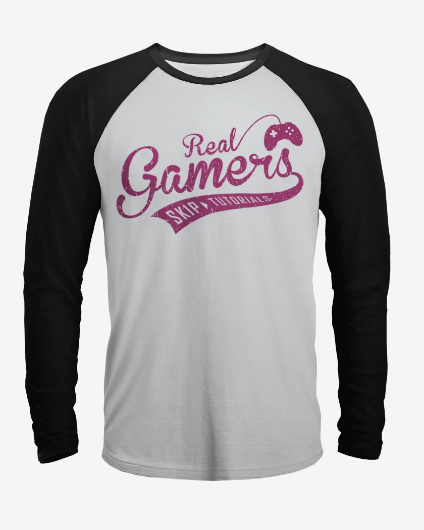 Polera Raglan Blanco / Negro de Real gamer