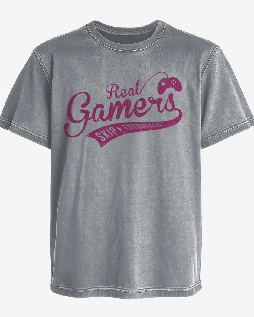Polera desgastada Gris Melange de Real gamer