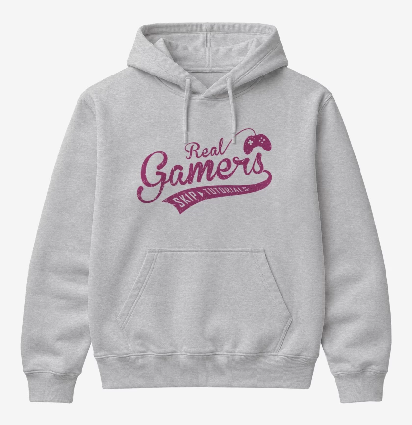 Poleron Canguro básico Gris Melange de Real gamer