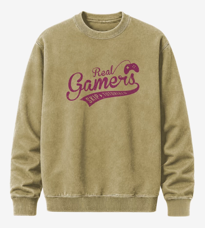 Poleron Polo Acid Wash Beige de Real gamer