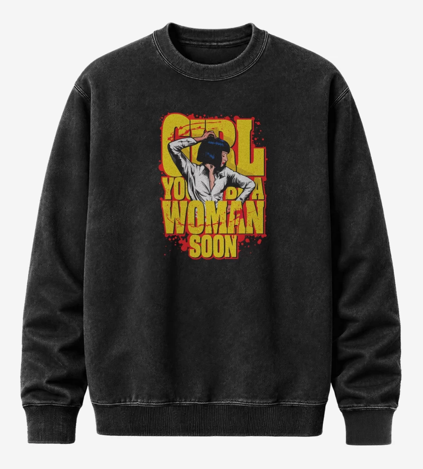 Poleron Polo Acid Wash Negro de Girl youll be a woman soon