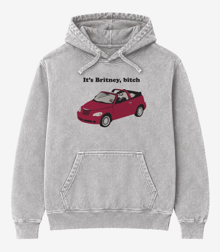 Poleron Canguro Acid Wash Gris Melange de Its Britney, bitch