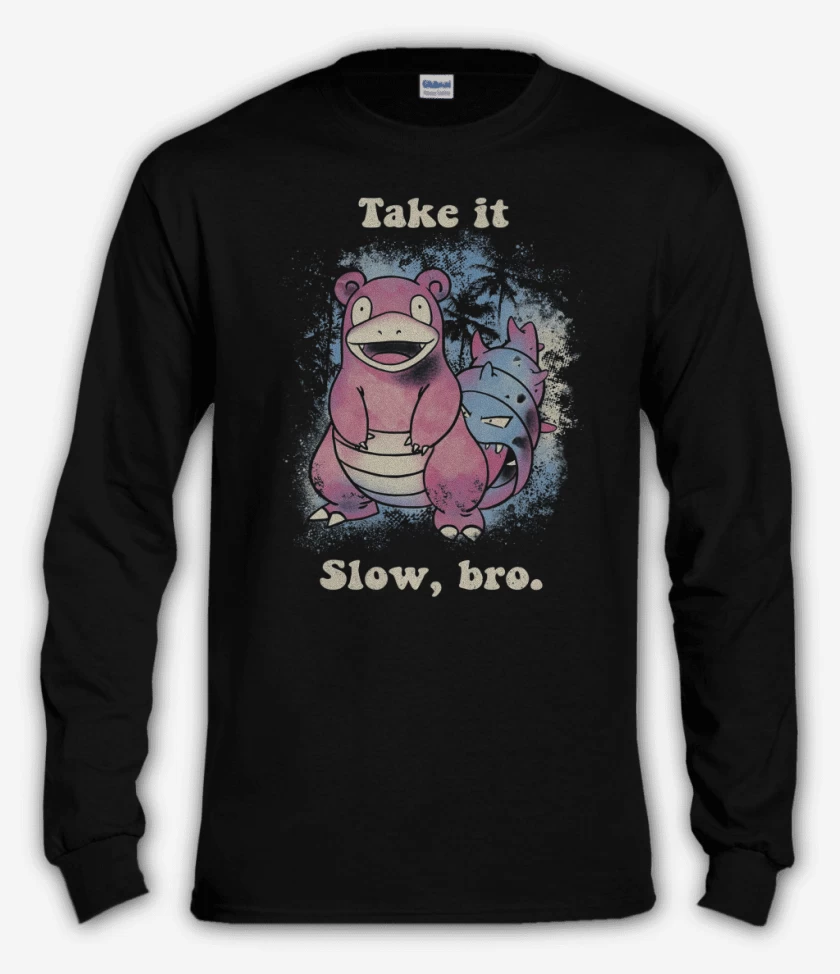 Polera manga larga Negro de Take it Slow, bro