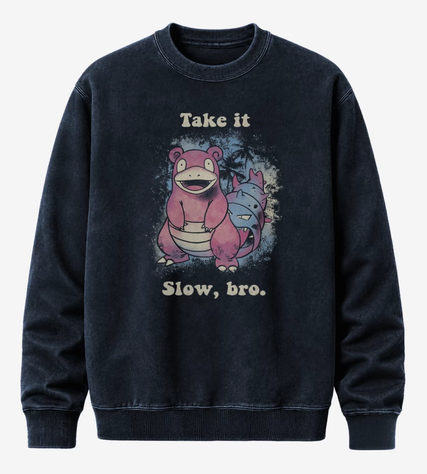 Poleron Polo Acid Wash Azul Marino de Take it Slow, bro