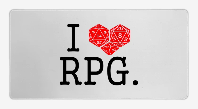 Mouse pad Gamer Blanco de I love rpg