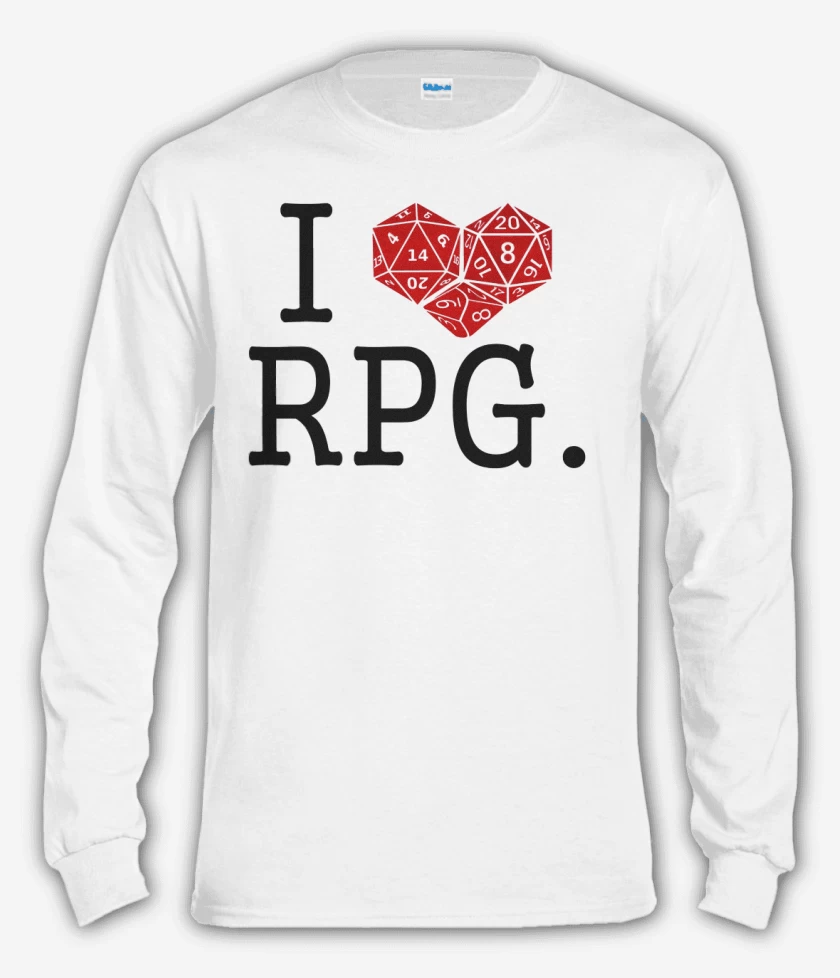 Polera manga larga Blanco de I love rpg