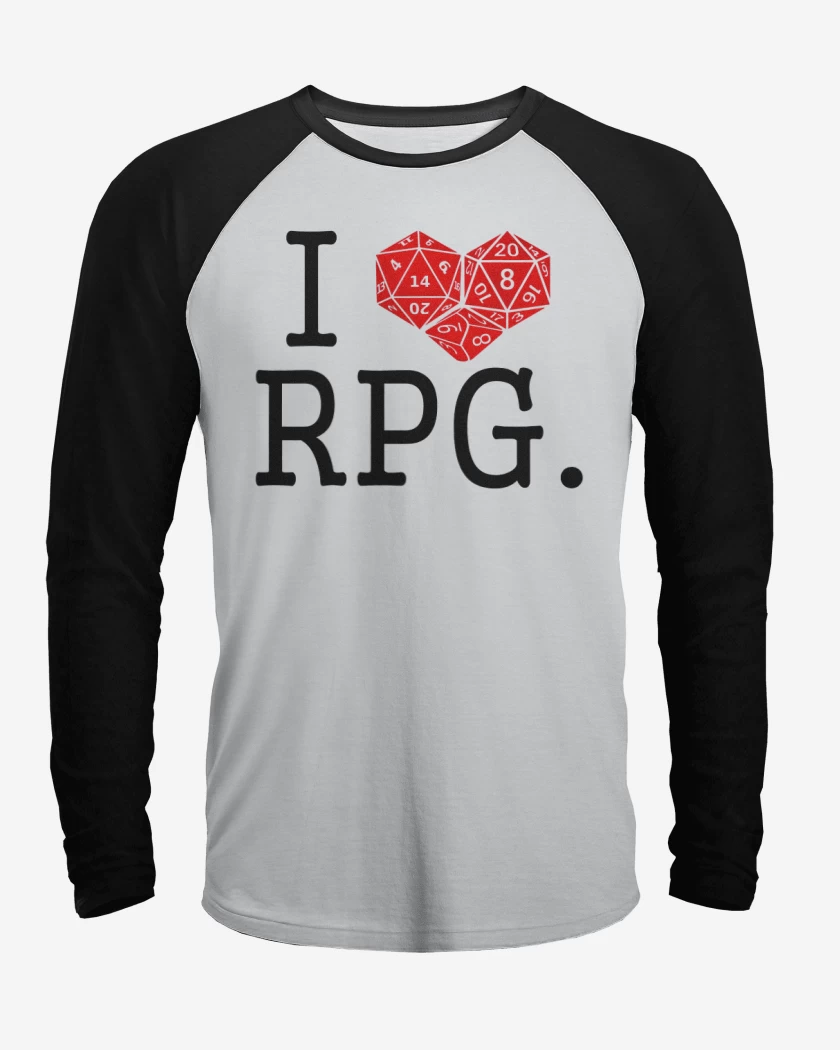 Polera Raglan Blanco / Negro de I love rpg