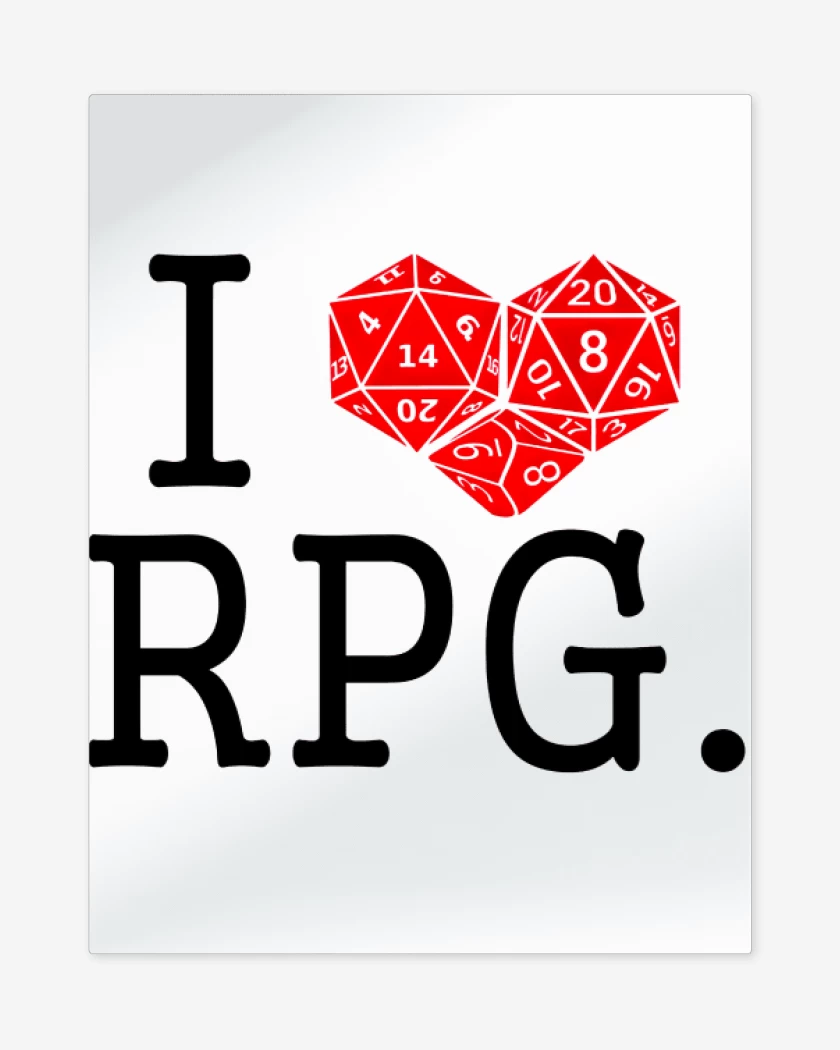 Print metalico Blanco de I love rpg