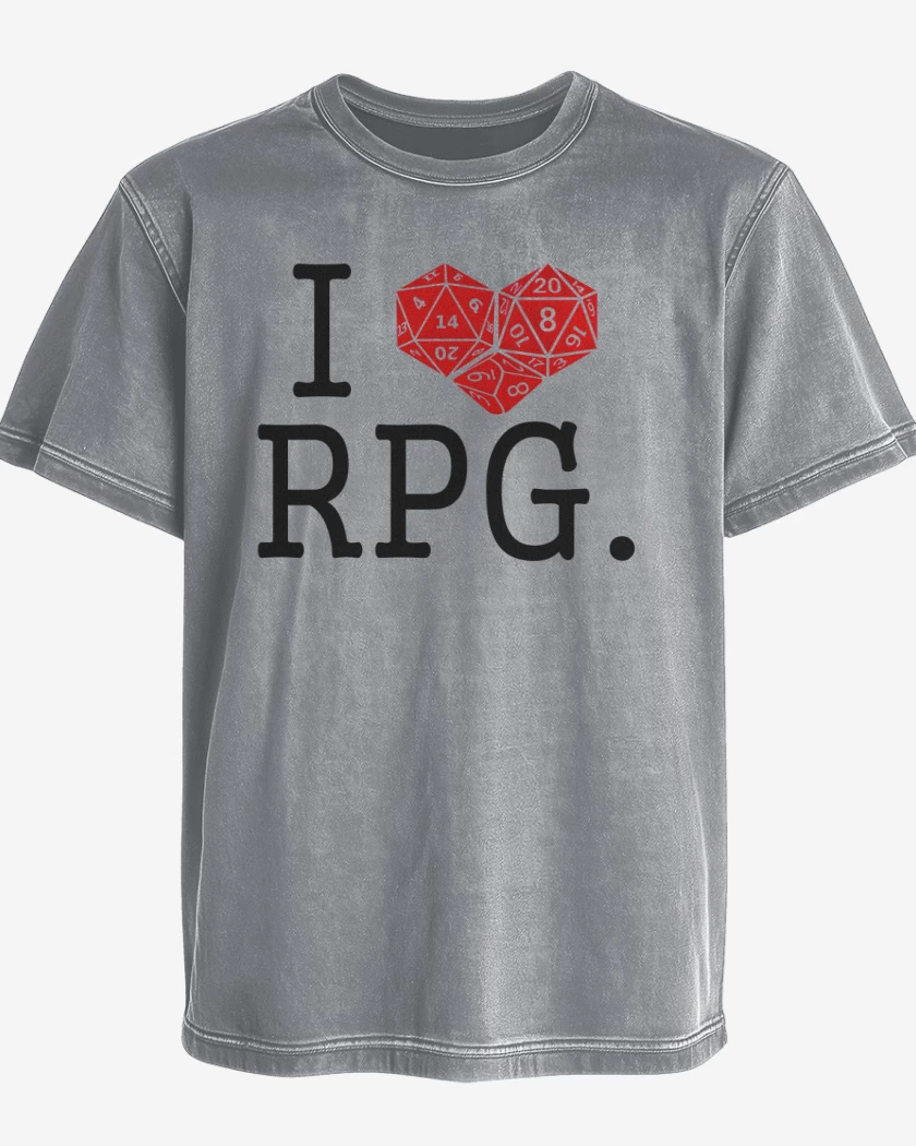 Polera desgastada Gris Melange de I love rpg