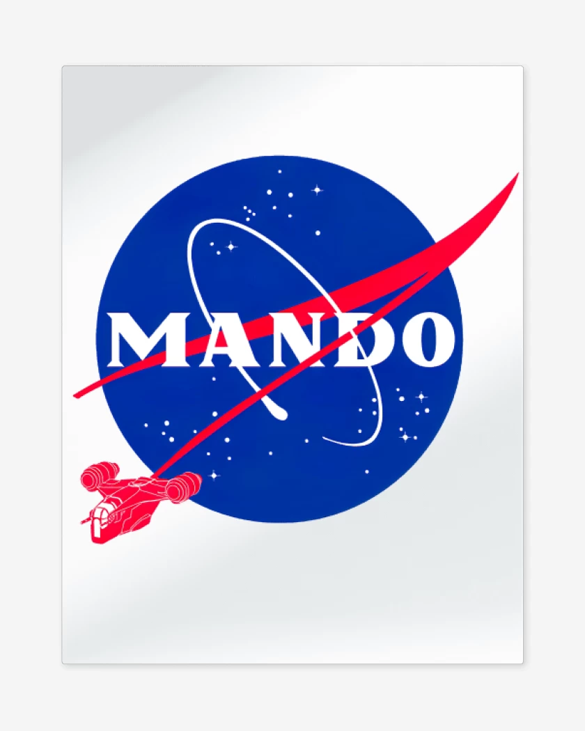 Print metalico Blanco de Mando nasa