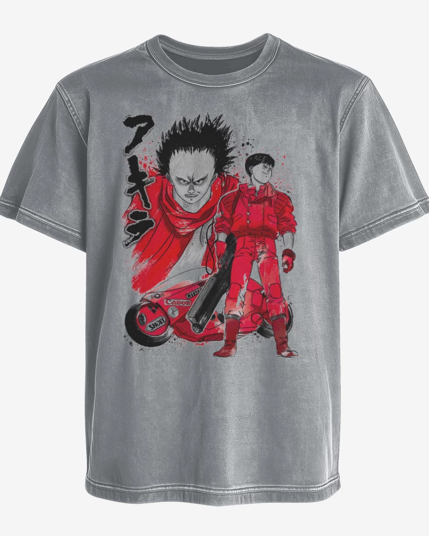 Polera desgastada Gris Melange de Tetsuo