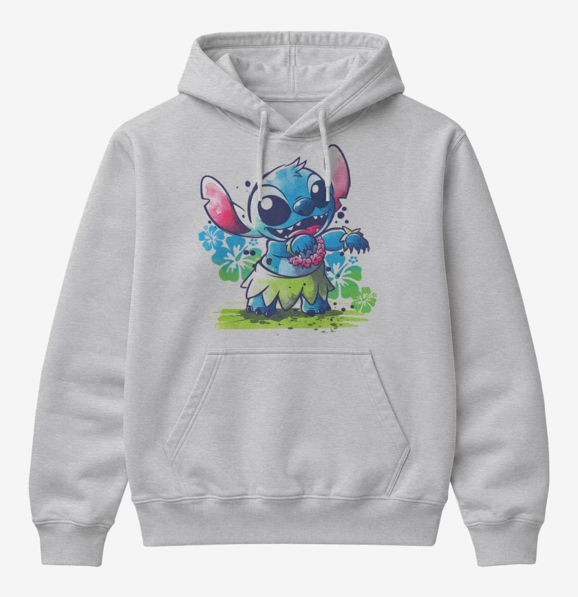 Poleron Canguro básico Stitch hawaiano