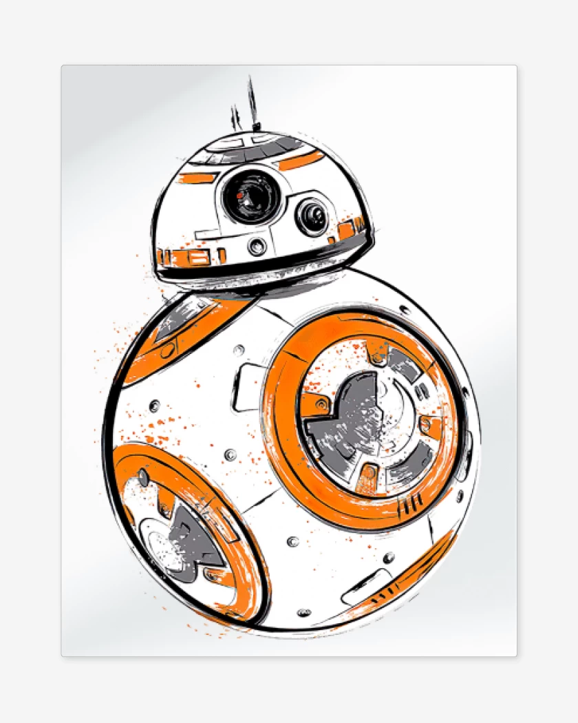Print metalico Blanco de Bb Eight