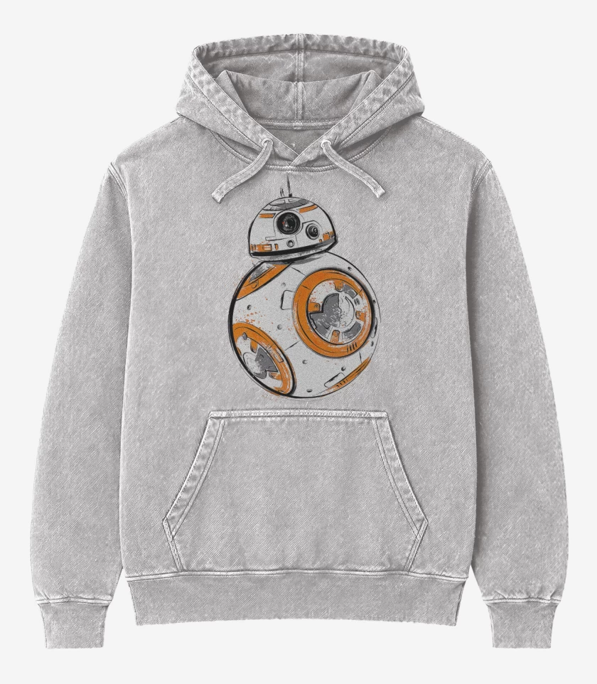 Poleron Canguro Acid Wash Gris Melange de Bb Eight