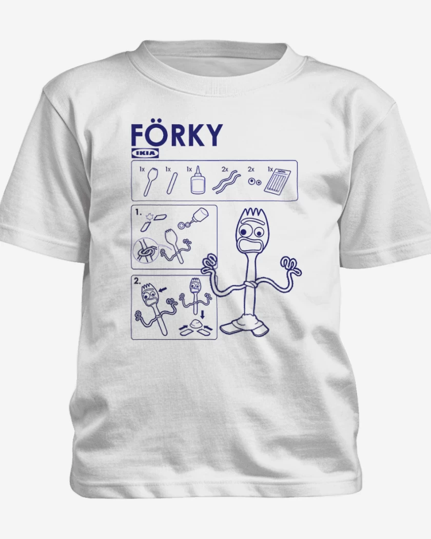 Polera de niño Blanco de Forky tutorial