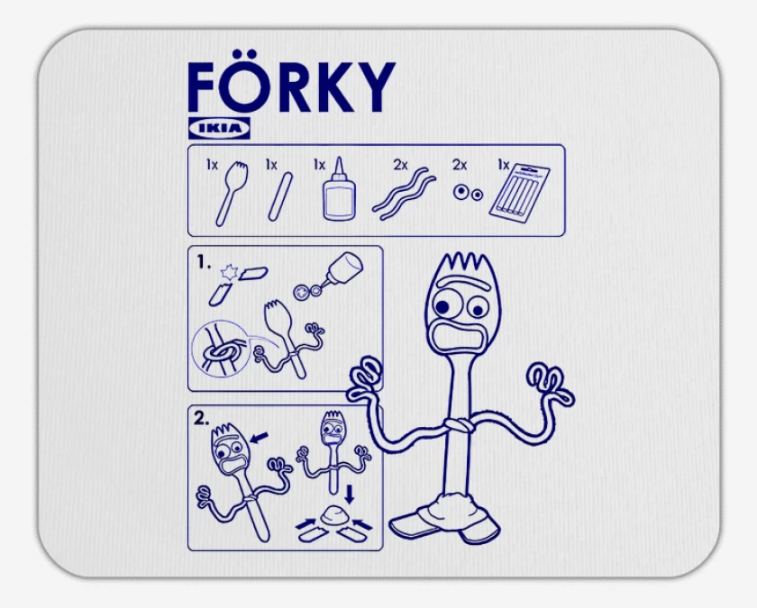 Mousepad Blanco de Forky tutorial