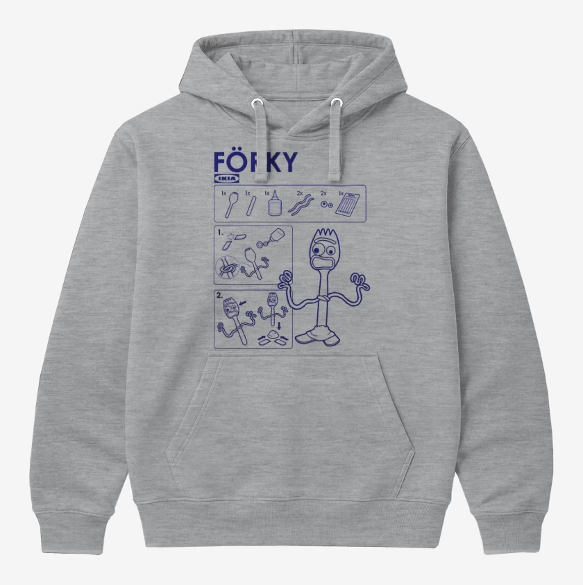 Polerón Canguro Gris Melange de Forky tutorial
