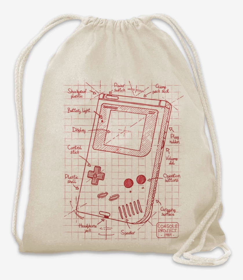 Mochila Blanco de Game boy boceto