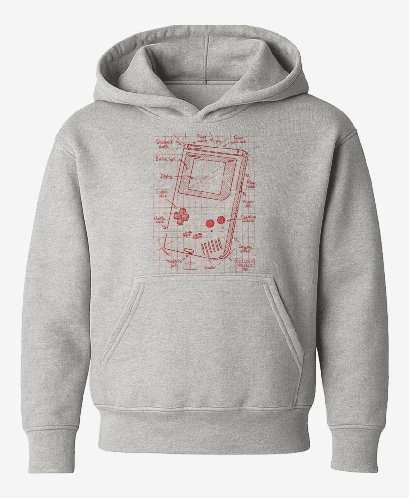 Poleron de niño Gris Melange de Game boy boceto