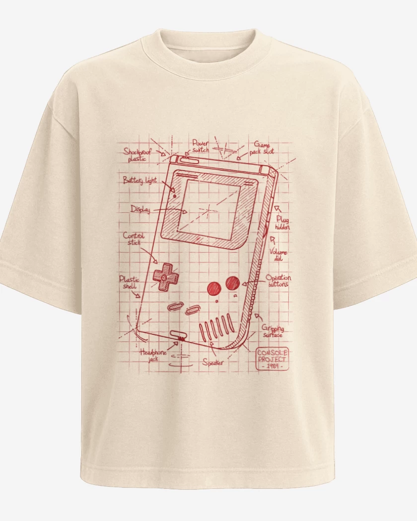 Polera Oversize Beige de Game boy boceto