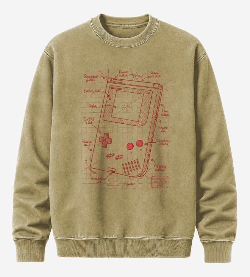 Poleron Polo Acid Wash Beige de Game boy boceto