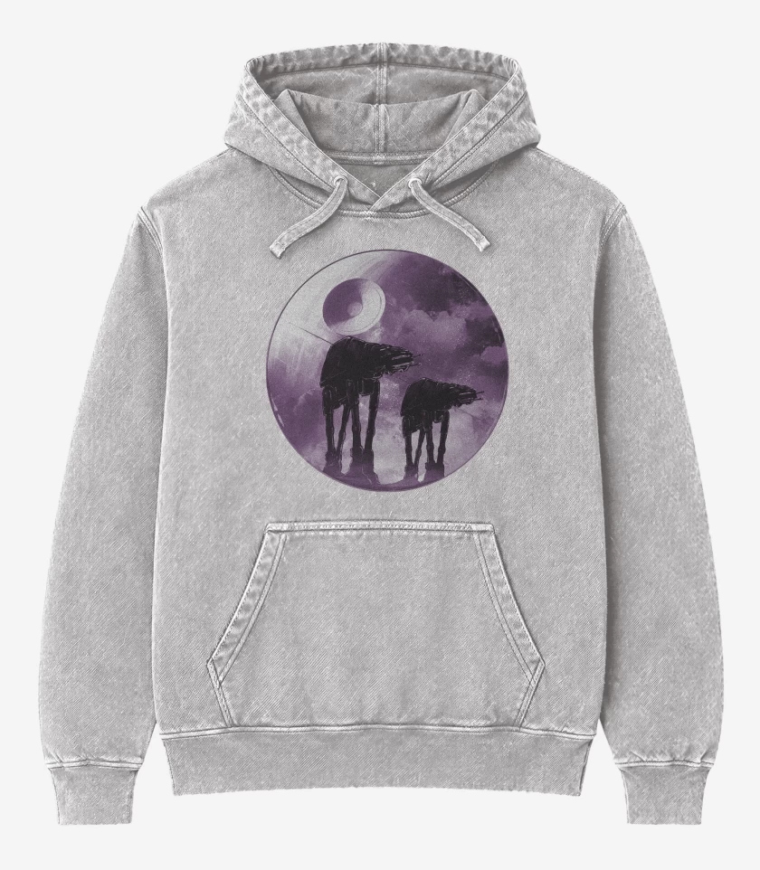 Poleron Canguro Acid Wash Gris Melange de Imperial at at