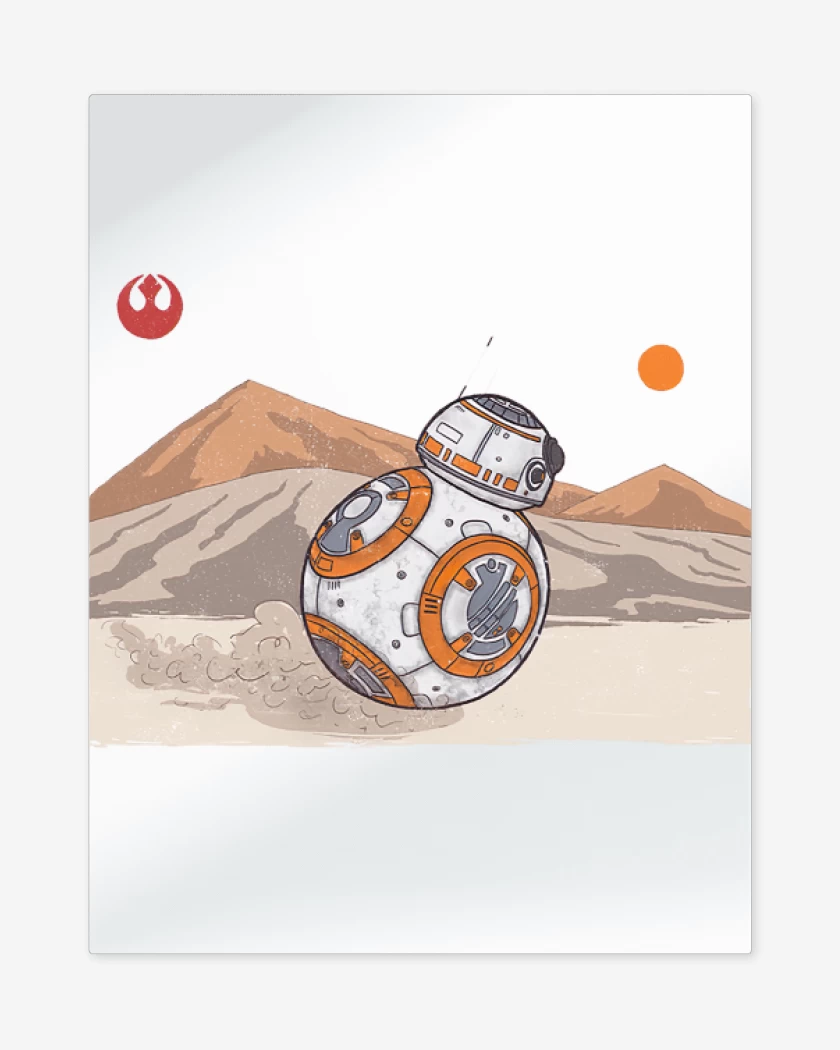 Print metalico Blanco de BB 8