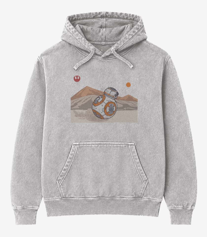 Poleron Canguro Acid Wash Gris Melange de BB 8