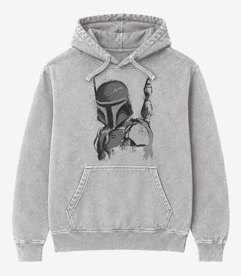 Poleron Canguro Acid Wash Gris Melange de Hunter