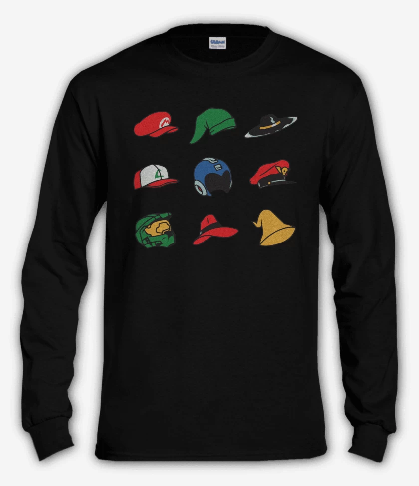 Polera manga larga Negro de Gorros Gamer