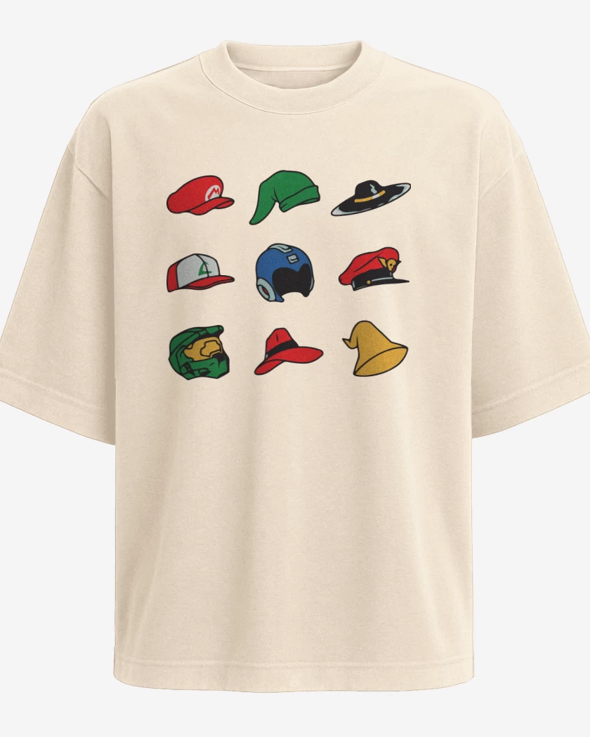Polera Oversize Beige de Gorros Gamer