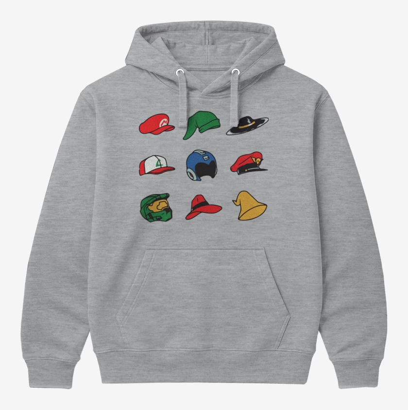 Polerón Canguro Gris Melange de Gorros Gamer