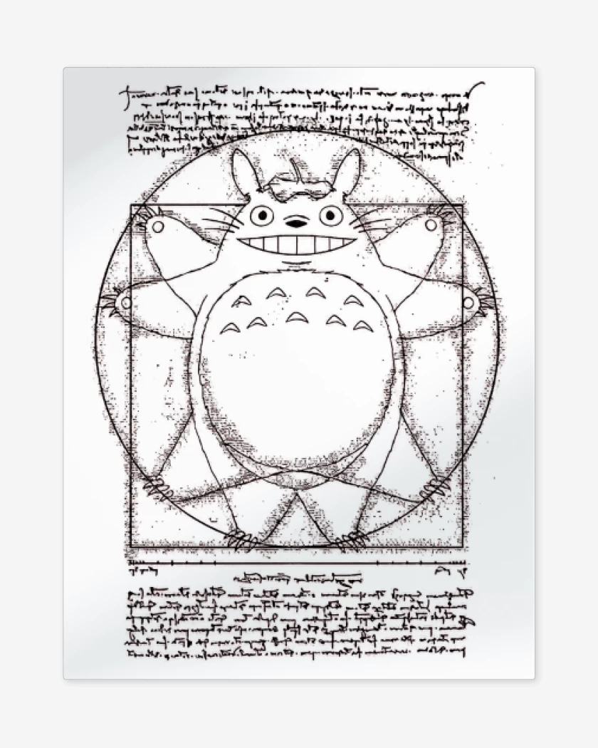 Print metalico Blanco de Vitruviu totoro