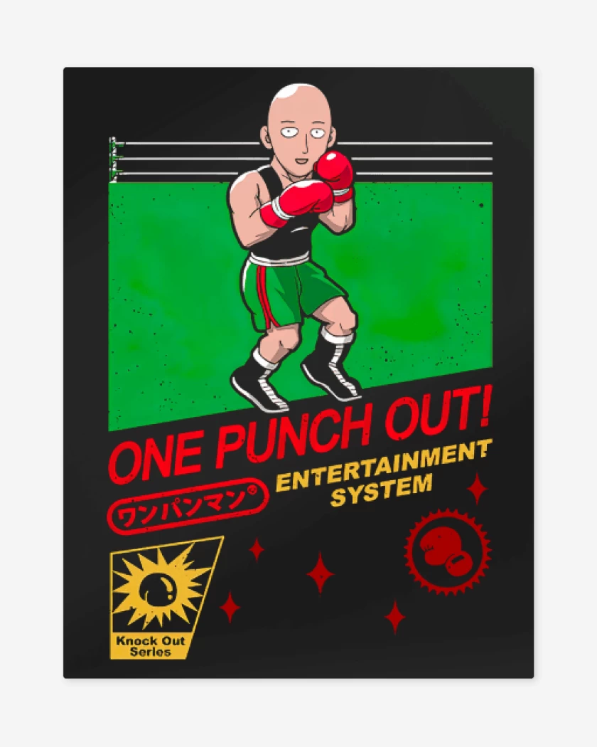Print metalico Negro de One punch snes