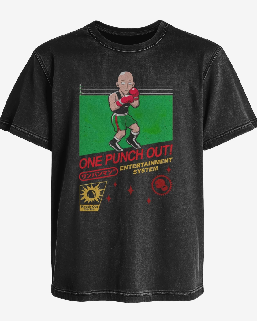 Polera desgastada Negro de One punch snes