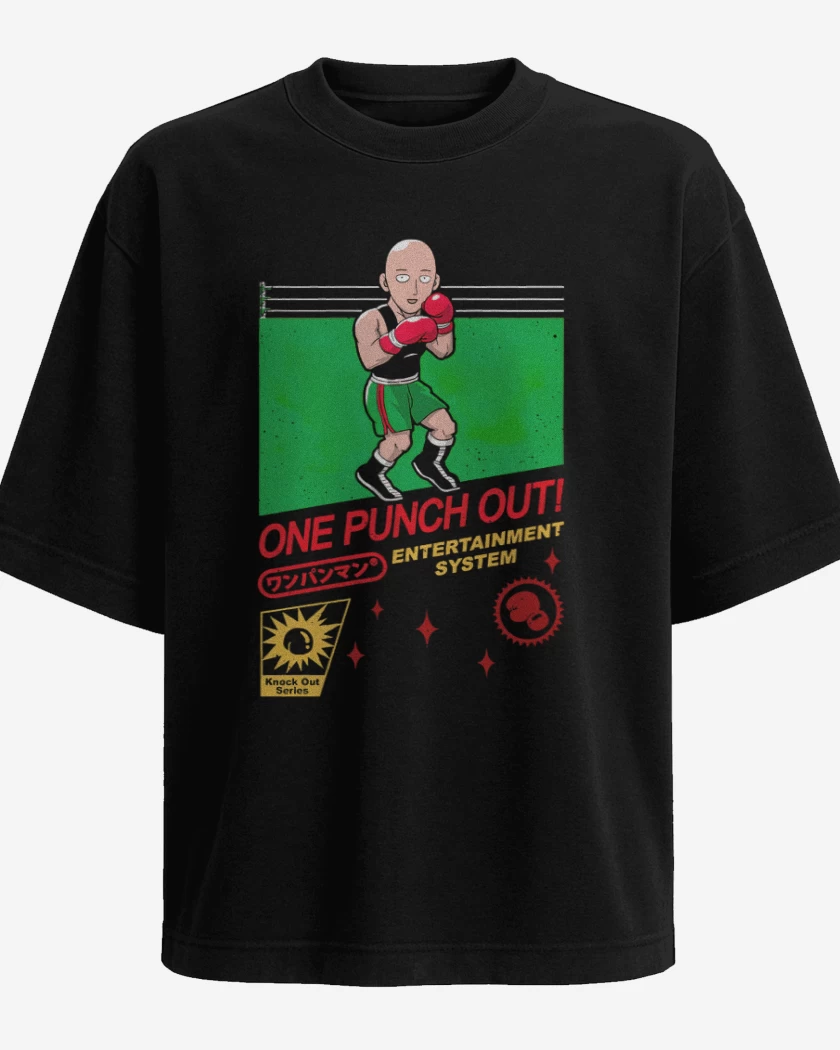 Polera Oversize Negro de One punch snes