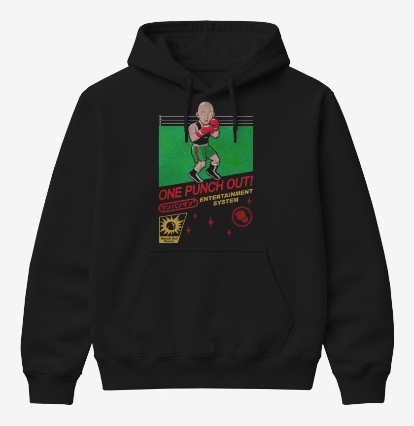 Poleron Canguro básico Negro de One punch snes