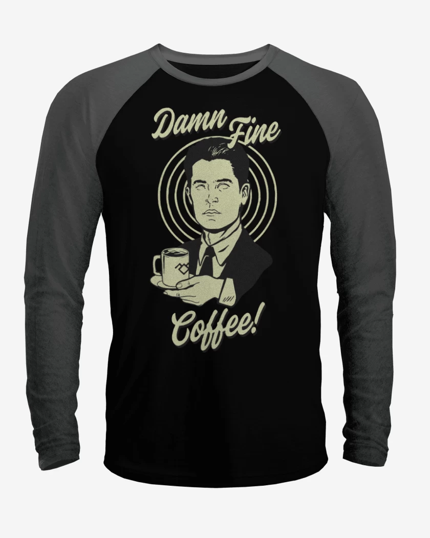 Polera Raglan Negro / Negro Heather de Damn fine coffee